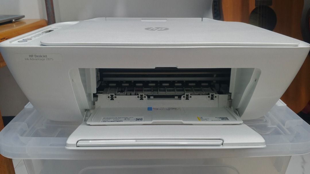 HP DeskJet Ink Advantage 2875 (Category: Printers, Scanners & Copiers) located in Caloocan City. Submitted by silenceinstitution09 (Listing ID 1469179913, Image 3). Description: Bought the printer 2 years ago about 2024 estimate. Barely used when only needed. Comes with free bond paper. No color and black cartridge installed. Specifications: The HP DeskJet Ink Advantage 2875 All-in-One Printer is a compact color inkjet printer designed for home a
