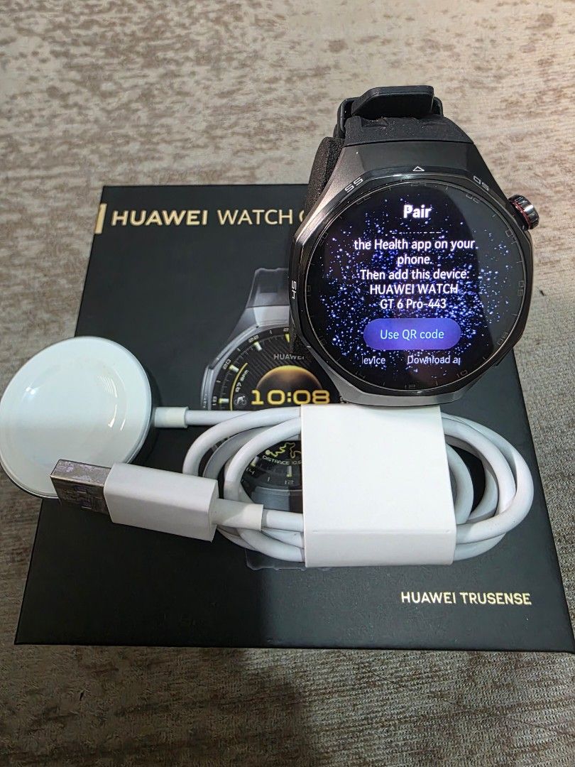 HUAWEI GT 6 PRO (Category: Wearables & Smart Watches) located in Manila. Submitted by pogi0606 (Listing ID 1469269159, Image 1). Description: Selling my seldom used Huawei Gt 6 Pro Used only 4 times only 100% smooth No dents No scratch All sensors Working COMPLETE WITH BOX extra Wrist strap AND RECIEPT RFS: Upgrade MEET UP - Sm marilao, sm north Pm for faster transaction 09617553760.