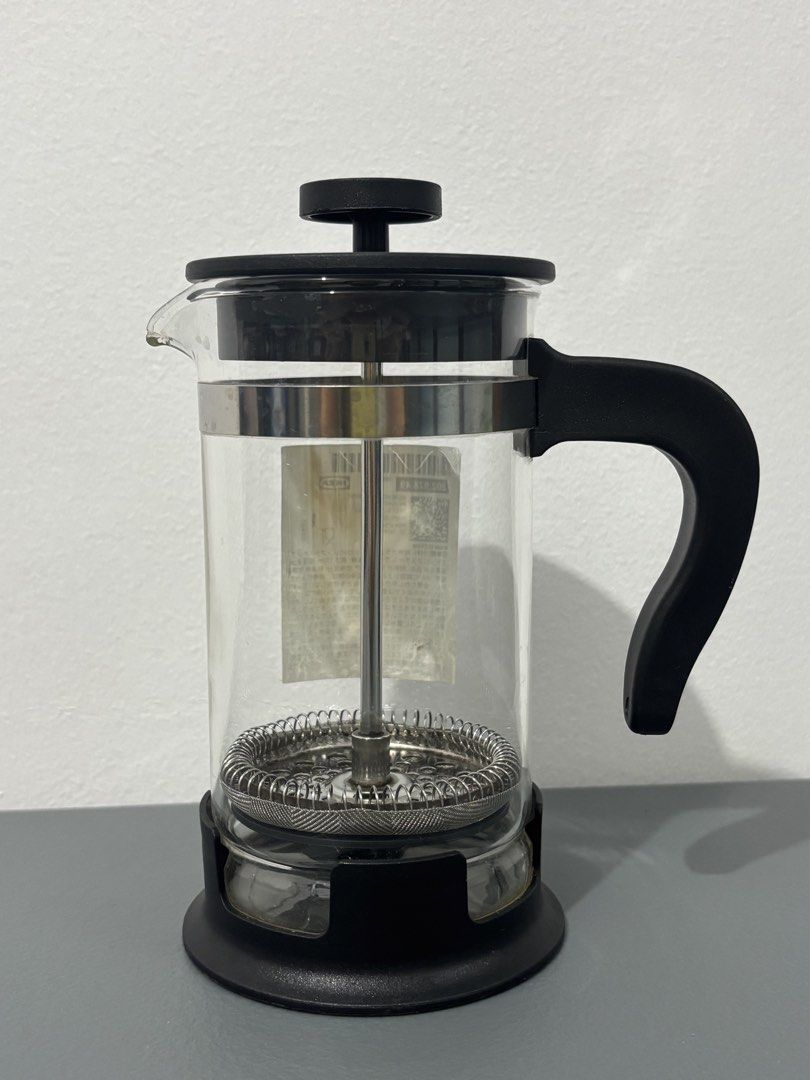IKEA French Press Coffee Maker Black Glass (Category: Coffee Machines & Makers) located in Manila. Submitted by safefire.ae92b7 (Listing ID 1469357779, Image 1). Description: - Authentic IKEA French press coffee/tea maker - Durable glass carafe with black plastic handle and lid - Stainless steel plunger mechanism - Standard size for daily brewing.