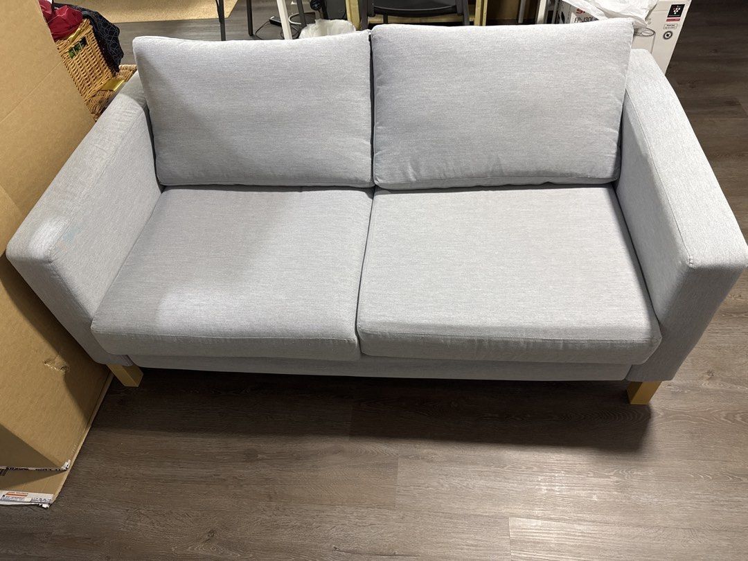 IKEA Light Grey 2-Seater Sofa (Category: Sofas) located in Manila. Submitted by silverfalcon.4a841c (Listing ID 1469371140, Image 1). Description: IKEA Karlstad Loveseat Sofa – Excellent Condition | Moving Out Sale Selling our IKEA Sofa in excellent condition. This has been well taken care of and is still very comfortable. We recently purchased a new sofa, so we're letting this one go as part of our moving out and decluttering sale. 📌 Product De