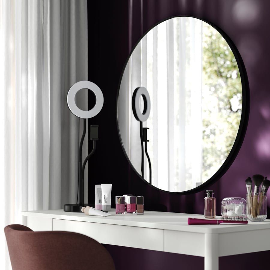IKEA LINDBYN Round Mirror Black 80cm (Category: Mirrors) located in Taguig. Submitted by _abbyscloset_ (Listing ID 1469176982, Image 2). Description: - Brand/Model: IKEA LINDBYN Round Mirror - Color/Finish: Sleek Black - Size: 80 cm diameter - Design: Modern minimalist with a thin metal frame and clean glass - Ideal for: Vanity desks, bathrooms, bedrooms, or hallways - Condition/Status: Ready to hang, sturdy construction.