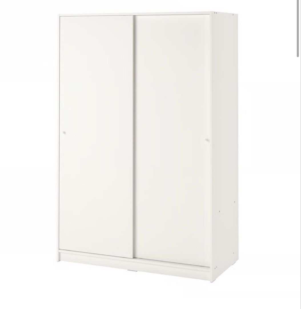 IKEA White Sliding Door Wardrobe (Category: Shelves, Cabinets & Racks) located in Manila. Submitted by goldenfish.dc5c9f (Listing ID 1469190483, Image 1). Description: FOR SALE: IKEA KLEPPSTAD Wardrobe 🤍 • Color: White • Size: 117 × 55 × 176 cm • Sliding doors • Condition: Well-used .