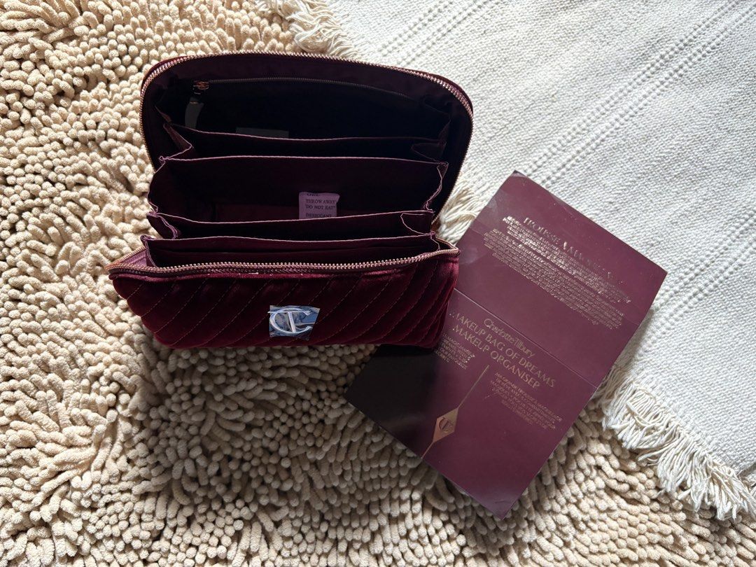 Imported Charlotte Tilbury Makeup Organiser Bag (Category: Accessory Holder, Box & Organizers) located in Quezon City. Submitted by heartshop.ph (Listing ID 1469215147, Image 2). Description: Big and spacious inside! A must have bag Rose gold zipper and zipper pull.