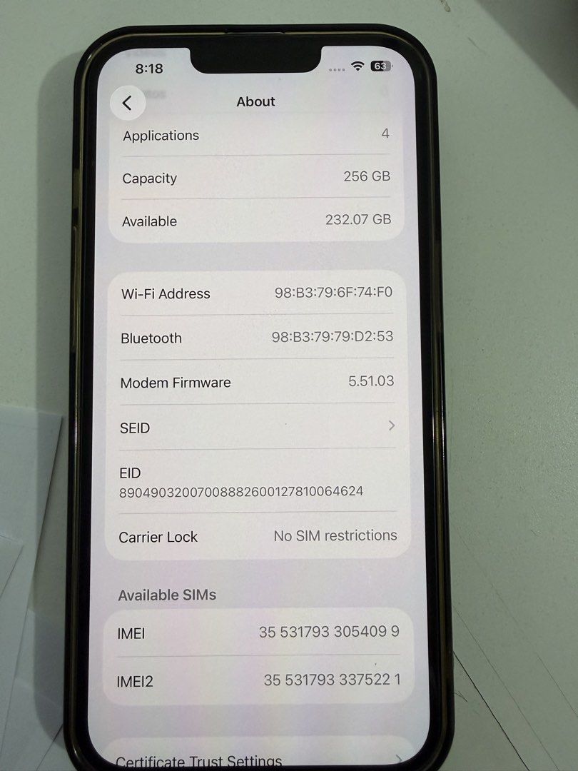 Iphone 13, 256gb (Category: iPhone 13 Series) located in Paranaque City. Submitted by bellabelle1103 (Listing ID 1469232898, Image 1). Description: Selling iphone 13 256gb Face id working True tone working Super kinis pwede sa maarte No sim restriction No repair history All original parts Check all you want Reset all you want Slightly Negotiable Honest issue: Battery health 68% still ok..