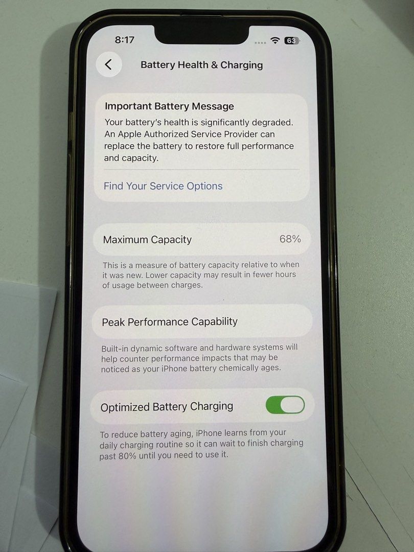 Iphone 13, 256gb (Category: iPhone 13 Series) located in Paranaque City. Submitted by bellabelle1103 (Listing ID 1469232898, Image 3). Description: Selling iphone 13 256gb Face id working True tone working Super kinis pwede sa maarte No sim restriction No repair history All original parts Check all you want Reset all you want Slightly Negotiable Honest issue: Battery health 68% still ok..