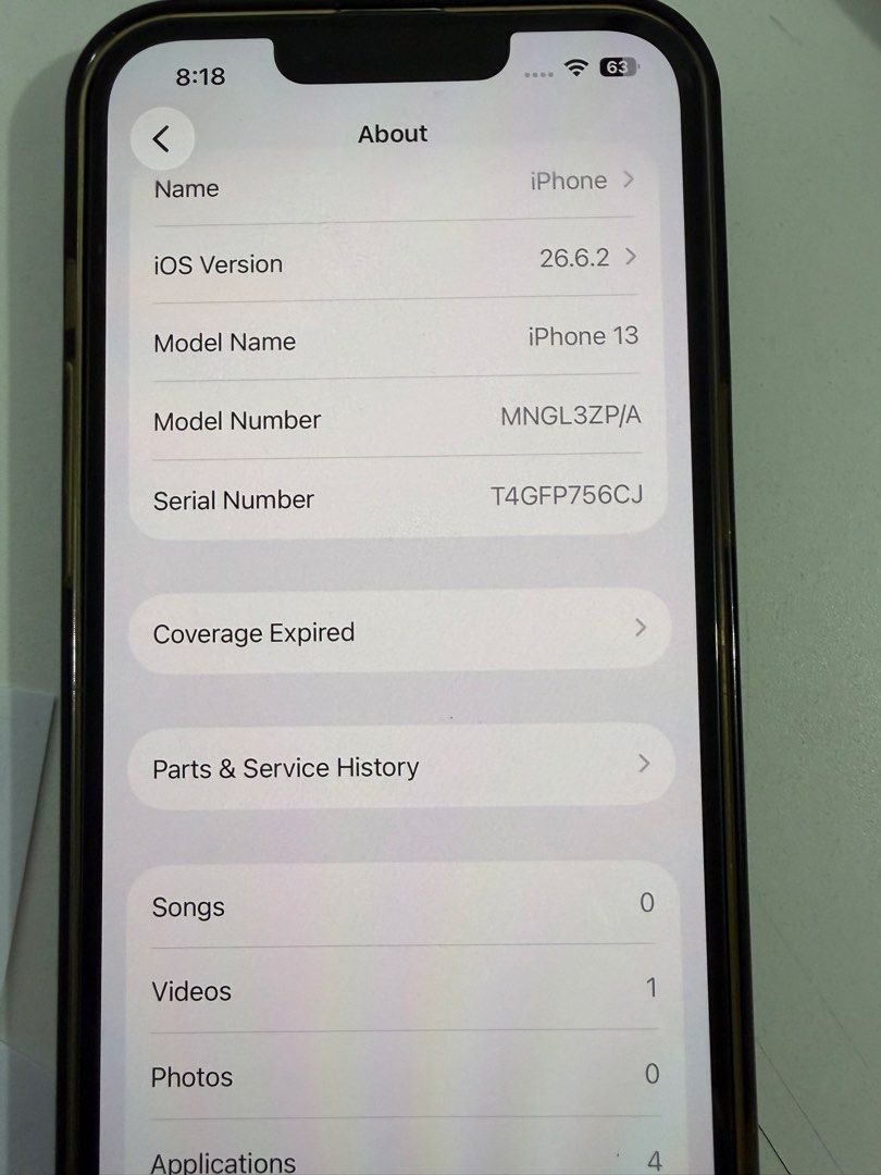 Iphone 13, 256gb (Category: iPhone 13 Series) located in Paranaque City. Submitted by bellabelle1103 (Listing ID 1469232898, Image 2). Description: Selling iphone 13 256gb Face id working True tone working Super kinis pwede sa maarte No sim restriction No repair history All original parts Check all you want Reset all you want Slightly Negotiable Honest issue: Battery health 68% still ok..