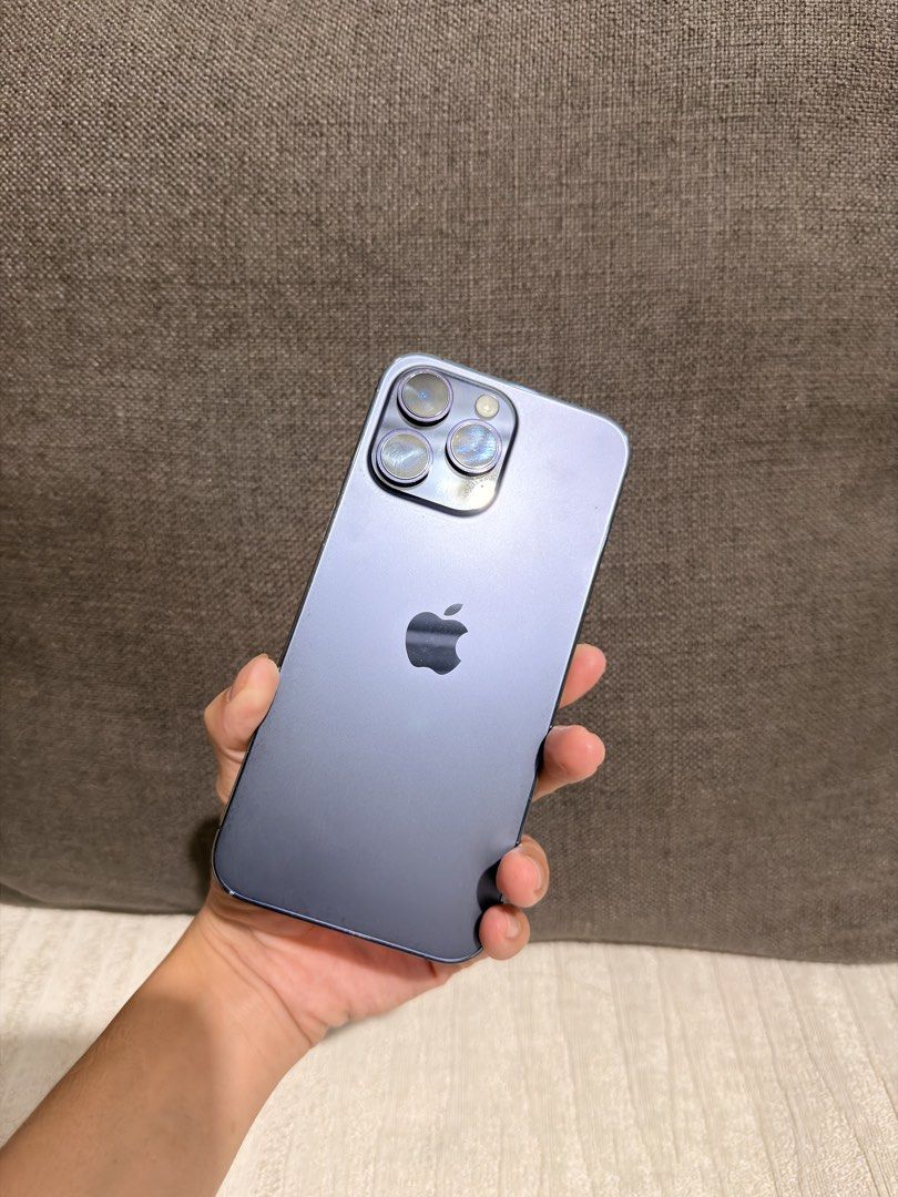 Iphone 14 Pro Max 256gb Deep Purple (Category: iPhone 14 Series) located in Taguig. Submitted by 123shot (Listing ID 1469300957, Image 2). Description: Iphone 14 Pro Max 256gb Deep Purple Smart locked Battery health 98% (never napalitan) Truetone working ✅ Face ID working ✅ IOS 27 All buttons working All parts original No history of repair 98% makinis and presentable (small paint chips) Need original iphone charger para mag charge Magsafe charger