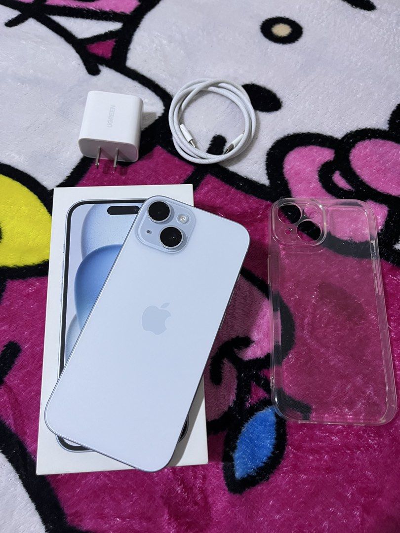 Iphone 15 blue 128gb (Category: iPhone 15 Series) located in Manila. Submitted by zealocean.747c6d (Listing ID 1469185574, Image 1). Description: For sale lang po mababa napo price wag napo sana baratin hehe rush po. 97% batt original not boosted Cc 161 Under warranty until December 2026 Local var NTC APPROVED Factory unlock any sim pwede IOS 27 Face id working True tone working Super kinis supur smooth Super lina both cam NO ISSUE PO TALAGA NO H