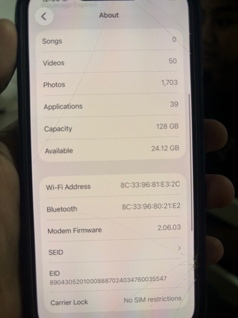 Iphone 16E 128gb (Category: iPhone 16 Series) located in Manila. Submitted by repzty (Listing ID 1469269559, Image 3). Description: -96% battery health -never been repaired -face id and true tone working -21k nego inclusions: box, replacement cord, and 1 case rfs: extra phone meet up: alabang, muntinlupa, and las piñas area.