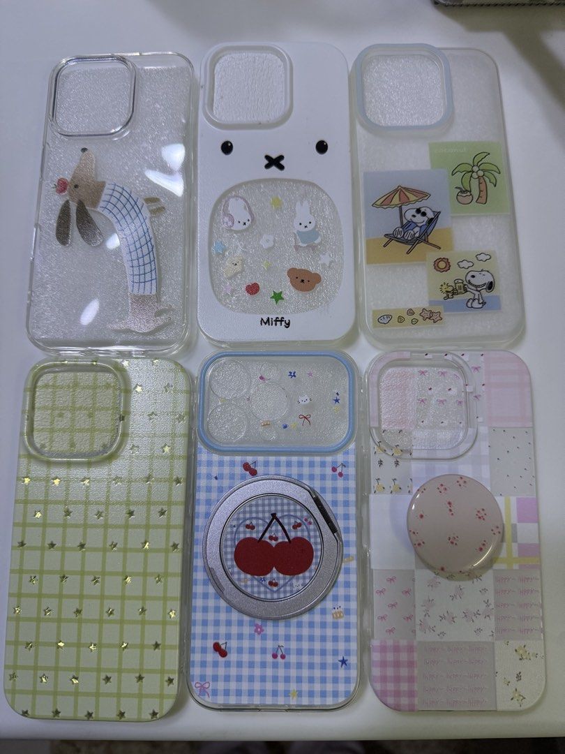 IPHONE 16PRO CUTE CASES (Category: Cases & Sleeves) located in Manila. Submitted by leadcopper (Listing ID 1469340658, Image 1). Description: IPHONE 16PRO BRAND NEW CASES Dog- P150 Miffy- P180 Snoopy- P200 Stars- P200 Plaid pink- P250 Cherry- P350 Get all 6 for P1,295.00 One stock per design only. Curated for you. PM for orders 09175330930 Loc: Tondo Manila .
