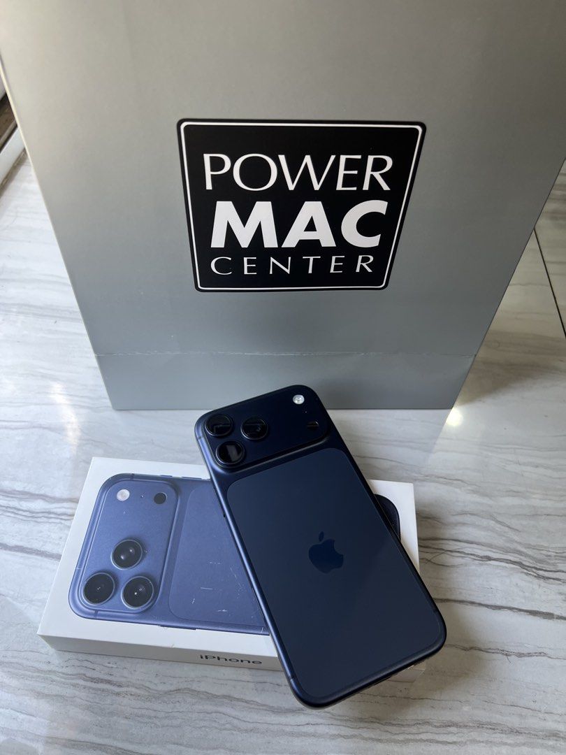 Iphone 17 Pro Max Deep Blue (Category: iPhone 17 Series) located in Calamba. Submitted by jkafrica10 (Listing ID 1469314916, Image 1). Description: 1 year old, under warranty pa from powermac Complete (paper bag, box, lightning cable) 2 small hairline sa plateau.