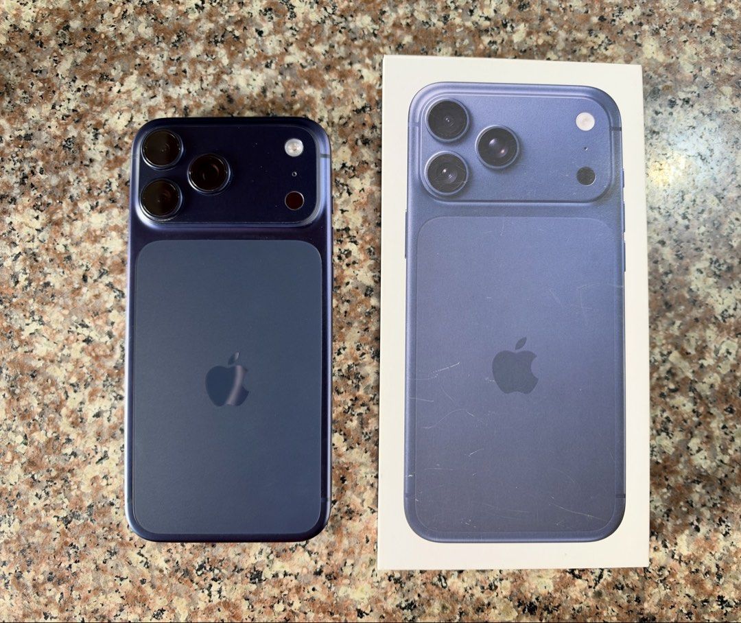 iPhone 17 Pro Max Deep Blue with Original Box (Category: iPhone 17 Series) located in Lemery. Submitted by daniii96 (Listing ID 1469379035, Image 2). Description: iPhone 17 Pro Max 256GB — Deep Blue SUPER KINIS NO DENTS NO SCRATCHES Lady Owned OPENLINE (any sim) Inclusions: - Original box - Cord charger - Free case/s (with unused case worth ₱1390) - Tempered glass & camera plateau film since day 1 **Slightly negotiable** NO TO SWAP.