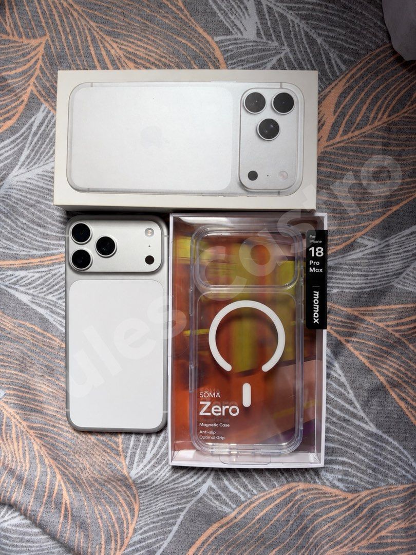 iPhone 17 Pro Max Silver (Category: iPhone 17 Series) located in Quezon City. Submitted by sebix103 (Listing ID 1469320285, Image 3). Description: ➡️ Sell only no to swap and buy/sell iPhone 17 Pro Max Silver 256Gb ✅ 98% batter health 173 cc ✅ No history of repair ✅ With unused usb cable and original box (with receipt) and FREE case ✅ No sim restrictions/ factory unlocked and NTC variant ✅ No issue, unli test and reset, no dents except with one t