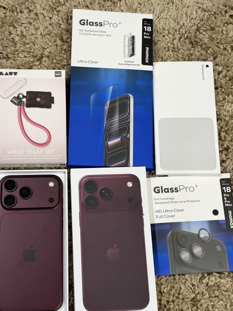 Iphone 18 Pro Max 256GB Burgundy (Category: iPhone 18 Series) located in Pasay City. Submitted by declutter1130 (Listing ID 1469333972, Image 3). Description: 📱 iPhone 18 Pro Max + Premium Accessories Bundle ✨ Opened in-store only upon purchase for unit checking, assurance, and warranty purposes. Otherwise unused. Inclusions: • iPhone 18 Pro Max – SRP ₱106,490 • Soma Zero Magnetic Case – SRP ₱990 • MagSafe Loop – SRP ₱990 • Huex Slim Case – SRP 