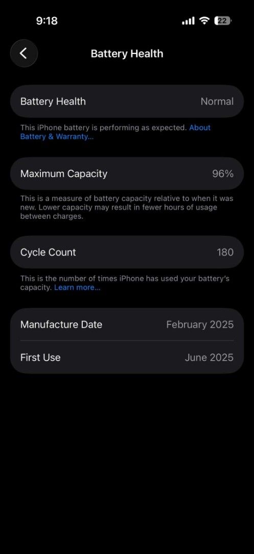 iPhone for Sale (Category: iPhone 16 Series) located in Infanta. Submitted by joannejoti91734 (Listing ID 1469288398, Image 3). Description: Uses only for photos and videos Excellent condition 96% battery health no repairs all parts are original with box with charger bought July 2025 alagang alaga di ako heavy user. RFS: Upgrade.