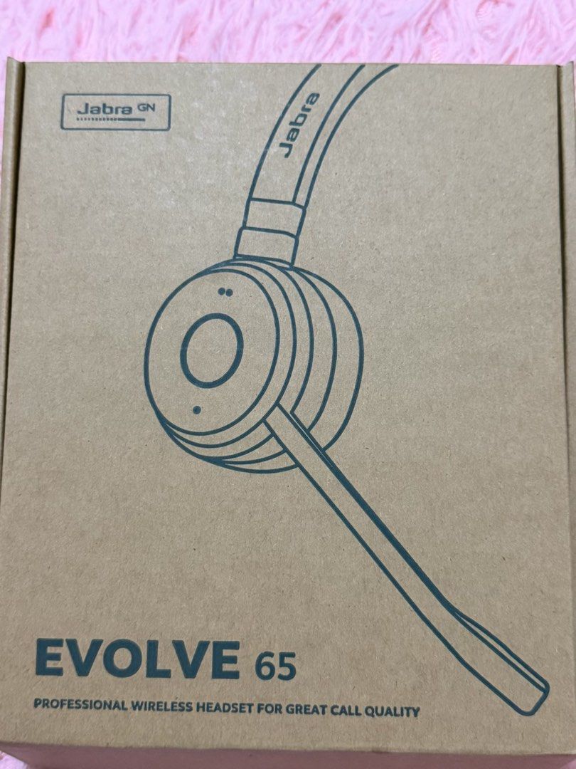 Jabra Evolve 65 Professional Wireless Headset (Category: Headphones & Headsets) located in Quezon City. Submitted by derecjovs (Listing ID 1469226330, Image 3). Description: Jabra Evolve 65 Wireless Headset (Black) Bought for SRP (8k) - Condition: Brand new and Not even fitted. - Features: Professional call quality, comfortable on-ear design, Noise-Cancellation - Inclusions: USB charging cable, Bluetooth USB adapter, soft grey felt carrying pouch