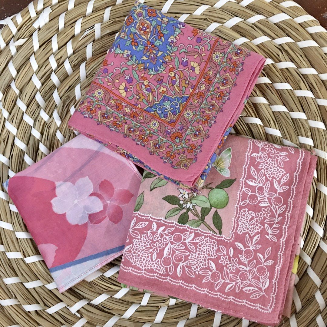 Japan Cotton hankies bundle 3pcs (Category: Scarves) located in Quezon, Isabela. Submitted by hankies_garden2 (Listing ID 1469276007, Image 1). Description: Fixed price‼️ Cotton hankies from Japan 1 day reservation only‼️ *Please manage your expectations if there would be min flaws/ washable dirt/ small storage stain- major flaws will be disclosed #japanhankies #japanscarves #mcm #branded #fendi #picasso #luxuryhanky #celinehandkerchief #fendihan