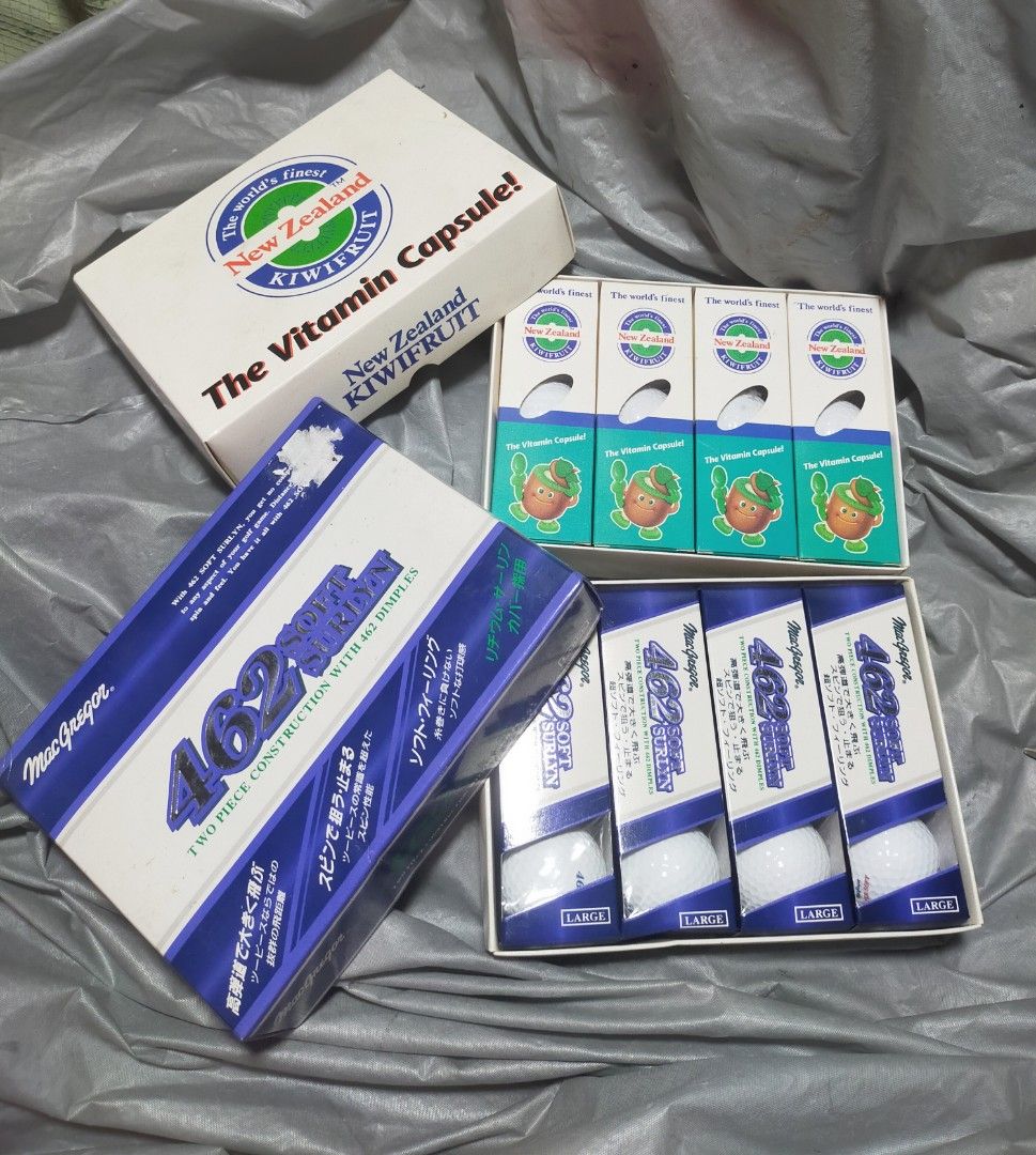 Japan Golf Balls Bundle - 2 Dozen* MacGregor 462 + NZ Kiwifruit (Category: Golf) located in Pasay City. Submitted by 22aileen (Listing ID 1469191107, Image 1). Description: Japan Golf Balls Bundle - 2 Dozen* MacGregor 462 + NZ Kiwifruit Novelty.