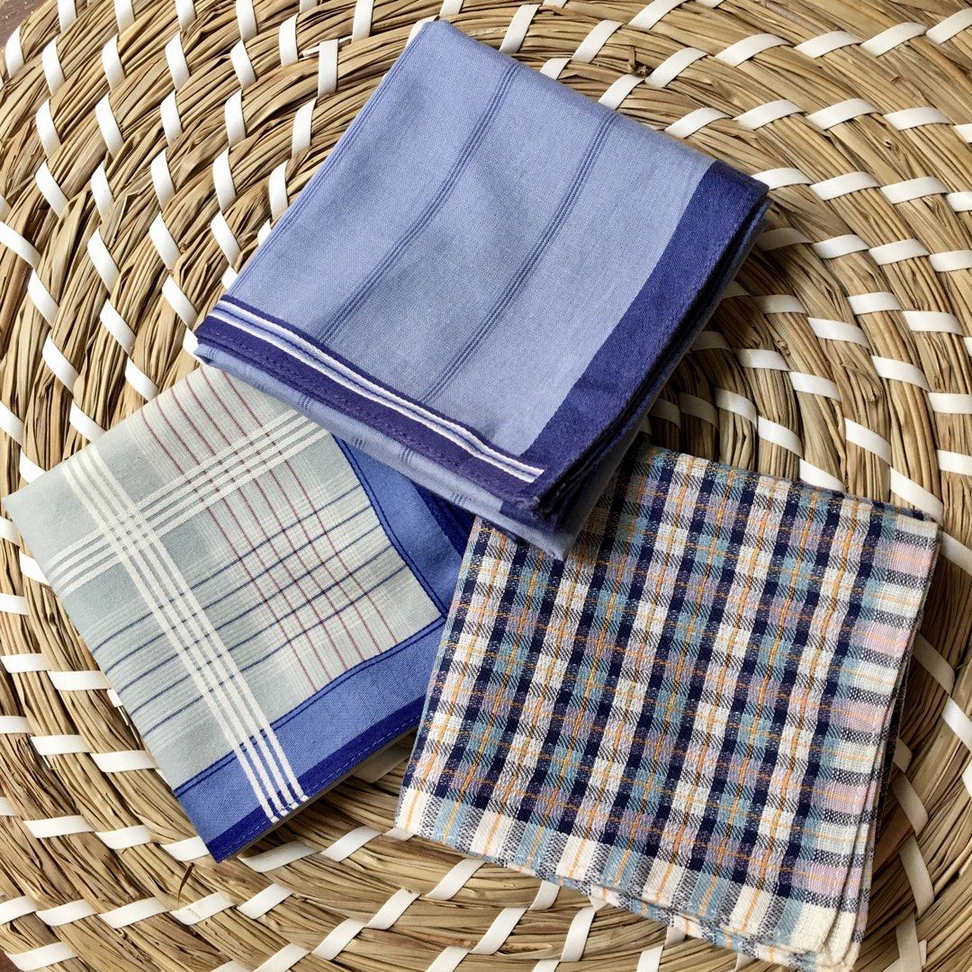 Japan Hankies for men bundle 3pcs (Category: Handkerchief & Pocket Squares) located in Quezon, Isabela. Submitted by hankies_garden2 (Listing ID 1469281753, Image 1). Description: Fixed price‼️ Cotton hankies from Japan 1 day reservation only‼️ *Please manage your expectations if there would be min flaws/ washable dirt/ small storage stain- major flaws will be disclosed #japanhankies #japanscarves #mcm #branded #fendi #picasso #luxuryhanky #celin