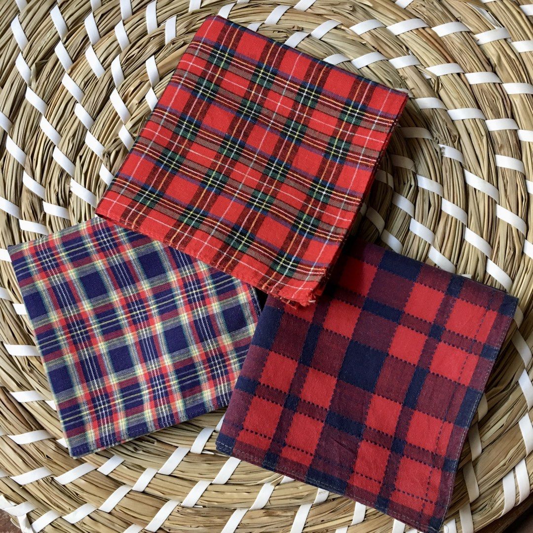 Japan hankies for men bundle 3pcs (Category: Handkerchief & Pocket Squares) located in Quezon, Isabela. Submitted by hankies_garden2 (Listing ID 1469282673, Image 1). Description: Fixed price‼️ Cotton hankies from Japan 1 day reservation only‼️ *Please manage your expectations if there would be min flaws/ washable dirt/ small storage stain- major flaws will be disclosed #japanhankies #japanscarves #mcm #branded #fendi #picasso #luxuryhanky #celin