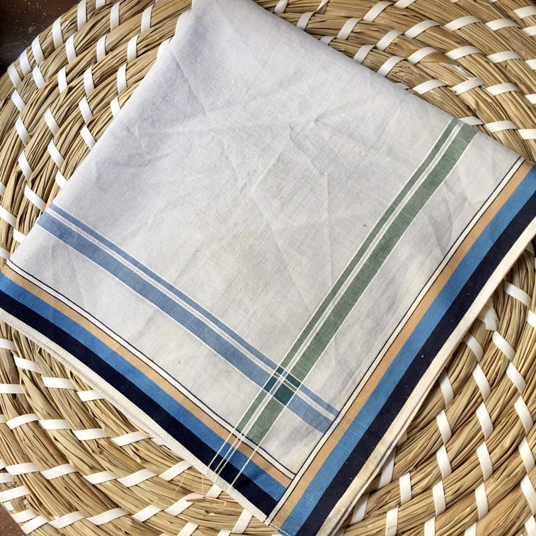 Japan hankies for men bundle 3pcs (Category: Handkerchief & Pocket Squares) located in Quezon, Isabela. Submitted by hankies_garden2 (Listing ID 1469284332, Image 2). Description: Fixed price‼️ Cotton hankies from Japan 1 day reservation only‼️ *Please manage your expectations if there would be min flaws/ washable dirt/ small storage stain- major flaws will be disclosed #japanhankies #japanscarves #mcm #branded #fendi #picasso #luxuryhanky #celin