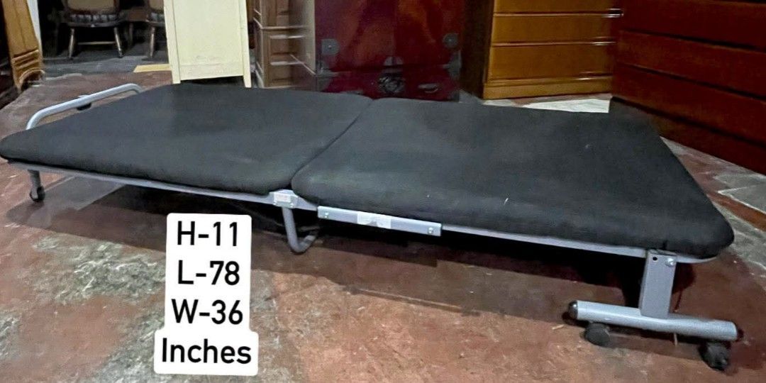 Japan Quality Folding Bed (Category: Bed Frames & Mattresses) located in Quezon City. Submitted by dannikkishoppe2 (Listing ID 1469234281, Image 2). Description: Japan Quality Folding Bed‼️₱5000‼️ ✅ Foldable at space-saving ✅ Perfect for guests or extra sleeping space Please manage your expectations as there might be minimal flaws. Color may vary due to lighting, it may appear darker or lighter in person. Check photos first before buying. Please 