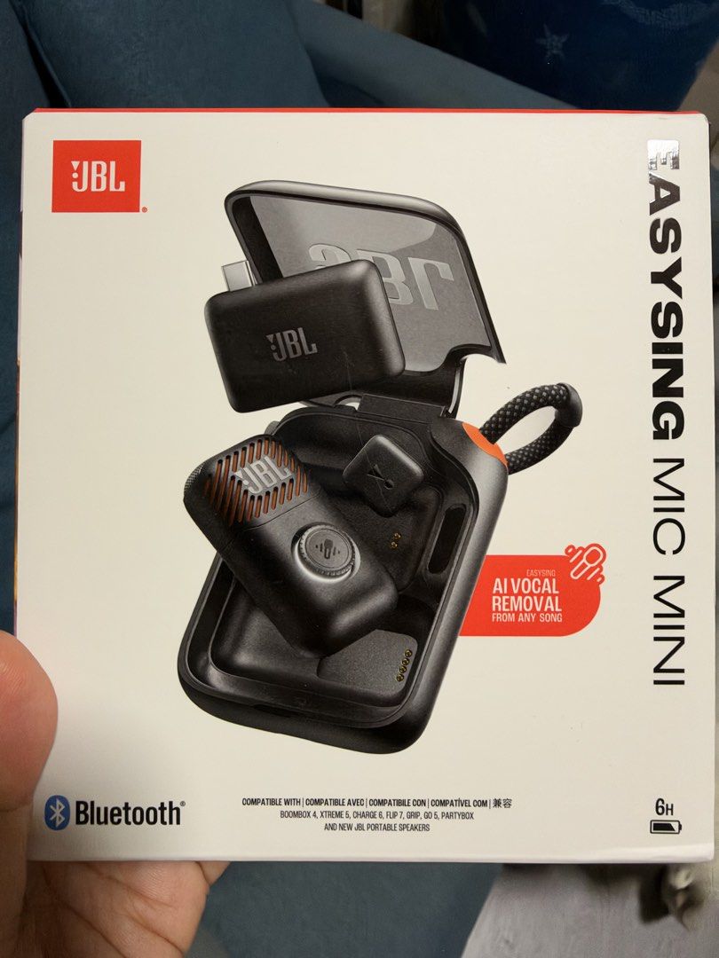 JBL Easysing Mic Mini (Category: Microphones) located in Cainta. Submitted by lei_25_ (Listing ID 1469248594, Image 1). Description: - Brand new & unopened - JBL Easysing Mic Mini wireless microphone system - Includes portable charging case & Bluetooth connectivity - Built-in AI vocal removal function for instant KTV sessions - Fully compatible with JBL portable speakers (Boombox 4, Xtreme 5, Charge 6, Flip 7, Go 5, etc.).