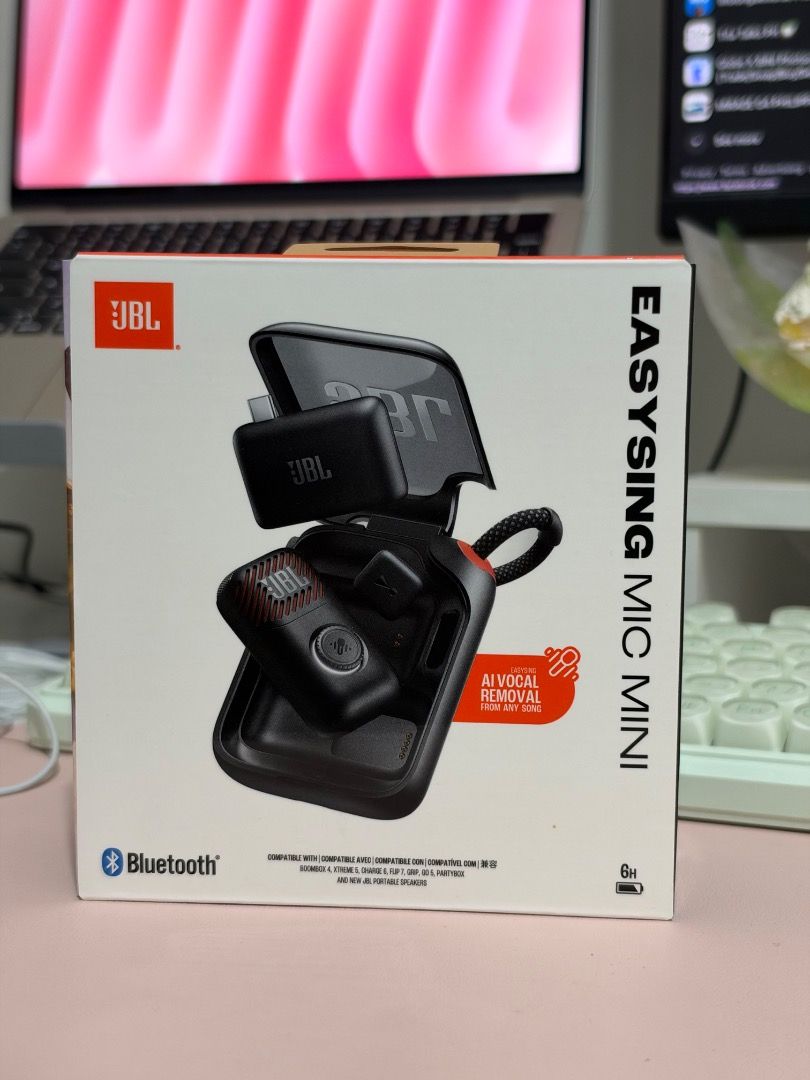 JBL EasySing Mic Mini Wireless Microphone System (Category: Microphones) located in Mabalacat. Submitted by xandramaglaqui (Listing ID 1469339549, Image 1). Description: - Authentic JBL EasySing Mic Mini wireless microphone system - Includes dual mics and a compact charging case - Built-in Bluetooth connectivity for easy pairing - AI vocal removal function for instant karaoke mode - Long-lasting battery with up to 6 hours of playtime - Comes with