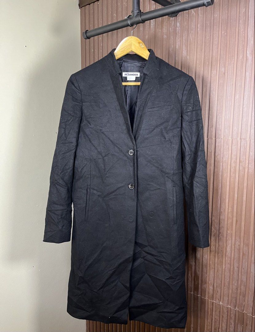 Jil Sander - Joyce Wool Trench Coat (Category: Coats, Jackets and Outerwear) located in Cabanatuan. Submitted by cabsygoods (Listing ID 1469187827, Image 1). Description: Jil Sander - Joyce Wool Trench Coat Authentic Width: 19 Length: 38 (Inches) Very good condition No issue Color rate 9/10 Dm to purchase! 📩.