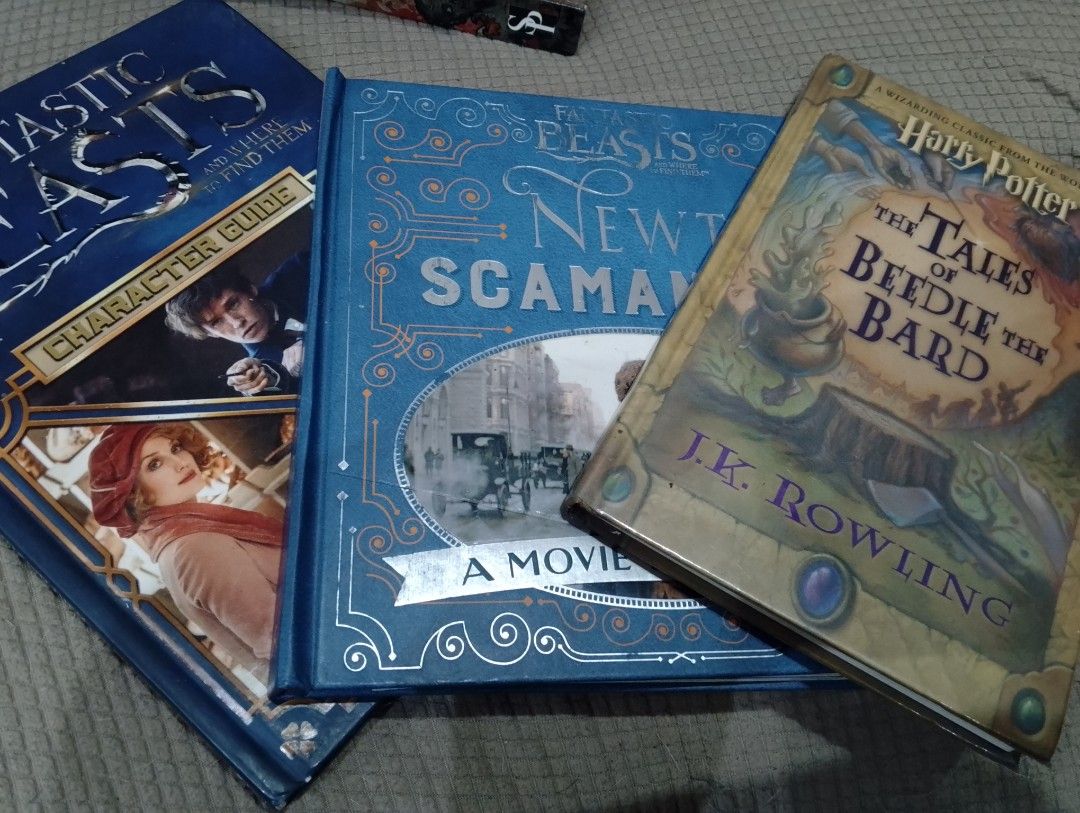 JK Rowling books (Wizarding World) (Category: Storybooks) located in Rizal. Submitted by Prelovely_things (Listing ID 1469352115, Image 2). Description: 3 hardbound books from the Wizarding World of Hardy Potter all Harbound in like new condi 1. Harry Potter: The Tales of Beedle the Bard 2. Fantastic Beast and Where to Find Them Character Guide 3. Fantastic Beast and Where to Find Them: Newt Scamander Movie Scrapbook (with maps) 1,400 for take al