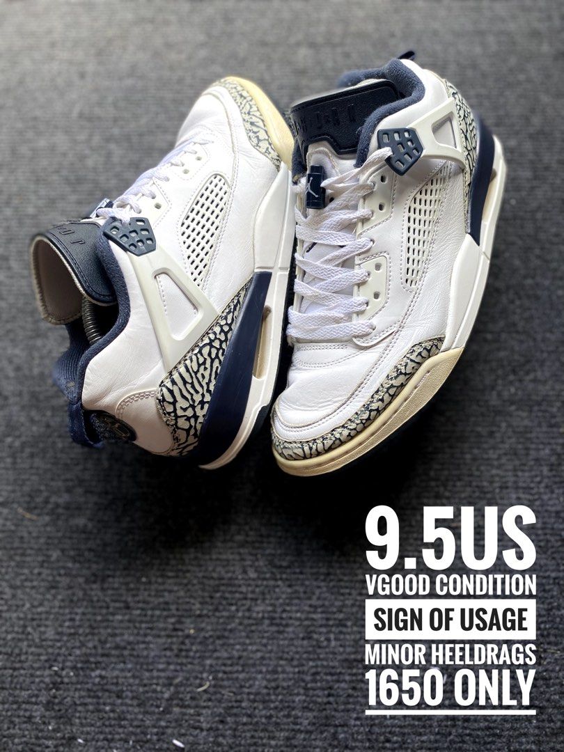Jordan spizike low white/midnight navy cement grey (Category: Sneakers) located in Dumaguete. Submitted by freshdropsph (Listing ID 1469306879, Image 1). Description: LOCATION : NEGROS ORIENTAL Can ship nationwide Gcash payment No cod/cop Please check my reviews for assurance Unli vouch Negotiable .