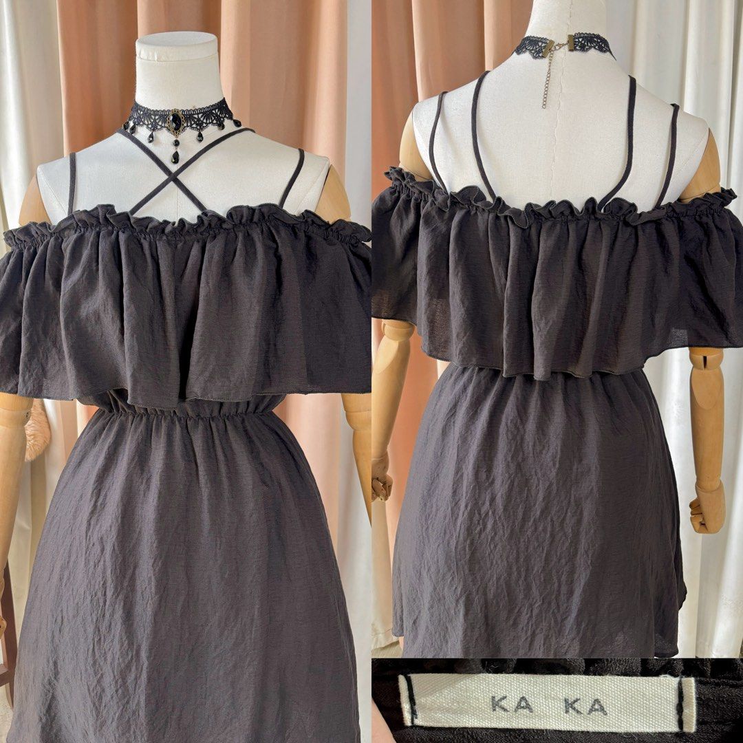 KA KA - Black Off-Shoulder Dress (Category: Dresses) located in General Trias. Submitted by Ashantyscollezion (Listing ID 1469332774, Image 3). Description: ✏️ 𝘒𝘪𝘯𝘥𝘭𝘺 𝘕𝘰𝘵𝘦: - 𝘗𝘭𝘦𝘢𝘴𝘦 𝘤𝘩𝘦𝘤𝘬 𝘢𝘭𝘭 𝘥𝘦𝘵𝘢𝘪𝘭𝘴 𝘪𝘯 𝘵𝘩𝘦 𝘤𝘢𝘱𝘵𝘪𝘰𝘯𝘴. - 𝘋𝘪𝘮𝘦𝘯𝘴𝘪𝘰𝘯𝘴 𝘢𝘭𝘳𝘦𝘢𝘥𝘺 𝘰𝘯 𝘵𝘩𝘦 𝘱𝘩𝘰𝘵𝘰. -𝘱𝘦𝘵𝘵𝘪𝘤𝘰𝘢𝘵, 𝘳𝘪𝘣𝘣𝘰𝘯 𝘢𝘯𝘥 𝘰𝘵𝘩𝘦𝘳 𝘴𝘵𝘺𝘭𝘪𝘯𝘨 𝘪𝘵𝘦𝘮𝘴 𝘢𝘳𝘦 𝘯𝘰𝘵 𝘪𝘯𝘤𝘭𝘶𝘥𝘦𝘥. 𝘍𝘰𝘳 𝘧𝘭𝘢𝘸𝘴
