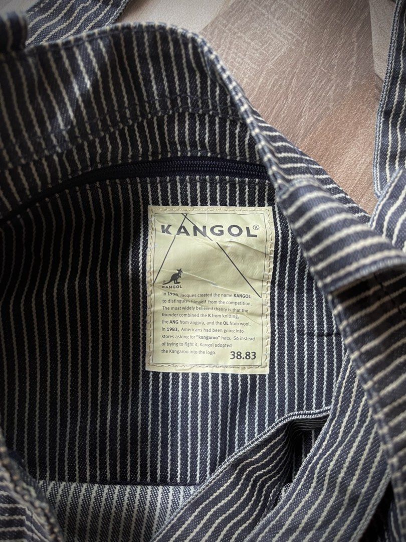 Kangol Pinstripes Tote Bag (Category: Tote Bags) located in Pagadian. Submitted by thrift.wrld (Listing ID 1469253382, Image 3). Description: Kangol Pinstripes Tote Bag Size: One Size Drop Prices: • Mine: 400 + ₱9O shipping fee (sf) Details: • (stain) Need wash.