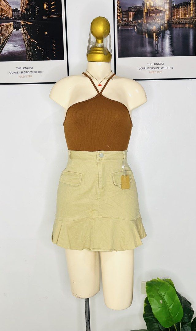 Khaki Skort | Size 29-32 (Category: Skirts) located in Manila. Submitted by bengirlclothing (Listing ID 1469278667, Image 2). Description: - Color: Khaki - Size: Waist 29 to 32 inches, Length 15 inches - Style: High-waisted skort with built-in shorts (no exposure worries!).
