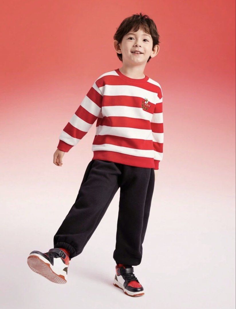 Kids Striped Fleece Pullover Red White (Category: Babies & Kids Fashion) located in Manila. Submitted by monstershaaa (Listing ID 1469164257, Image 1). Description: balabala brand used once only - hongkong Trip Original price - 700+ good Quality - Knitted RFS : maliit na sa anak ko - Kids striped fleece sweatshirt in red and white - Size: 7Y (suitable for boys or girls) - Features an adorable little lucky fish embroidery on the chest - Loose pull