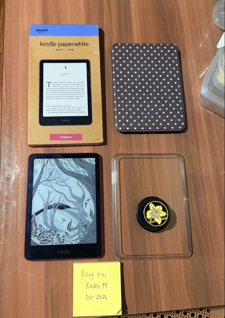 Kindle Paperwhite 12th gen Raspberry NO ADS (Category: Lens & Kits) located in Caloocan City. Submitted by roxuuun (Listing ID 1469307534, Image 1). Description: #ForSale Kindle Paperwhite 12th Gen Raspberry 16gb No Ads No issue!! Super kinis 💗💗💗 8,700 Unit, box, charging cable, manual, polka dots flip case, clear case, and cutesy popsocket. 📍North Caloocan Shipping via lalamove, jnt & lbc Payment via gcash or bank transfer (PAYMENT FIRST, Yo
