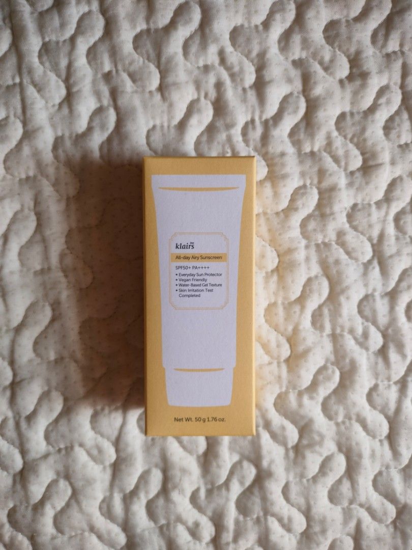 [KLAIRS] All Day Airy Sunscreen 50g (Category: Face Care) located in Tabaco. Submitted by danielamc17 (Listing ID 1469267571, Image 1). Description: - brand new and sealed - 50g loc: Albay mod: J&T.