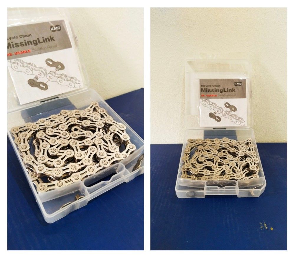 KMC 10-Speed Bicycle Chain (Category: Bicycles) located in Manila. Submitted by franzz.ryn (Listing ID 1469219269, Image 1). Description: KMC 10-Speed Bicycle Chain Price: For only 800 Location: Davao City Payment Methods: Gcash or Cash upon meet up Color: Silver (116 links) Meetup location: Davao City (location to be agreed upon) Not used, Brand new, Good condition, no missing parts, issue natanggal kolang yung sticker sa lalagyan, but overall n