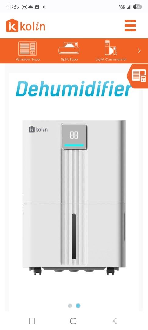Kolin KD-30L410 Dehumidifier (Category: Air Conditioning and Heating) located in Makati City. Submitted by mkdmaniego (Listing ID 1469242021, Image 1). Description: For sale: Kolin Dehumidifier (Model KD-30L410) - White - Condition: Clean and 100% working properly - Capacity: Removes 18L of moisture/day with a large 5.5L water tank - Coverage: Ideal for 22 to 30 sqm rooms - Specs: Digital front display, 230V, 220 m3/h airflow volume - Dimensions: