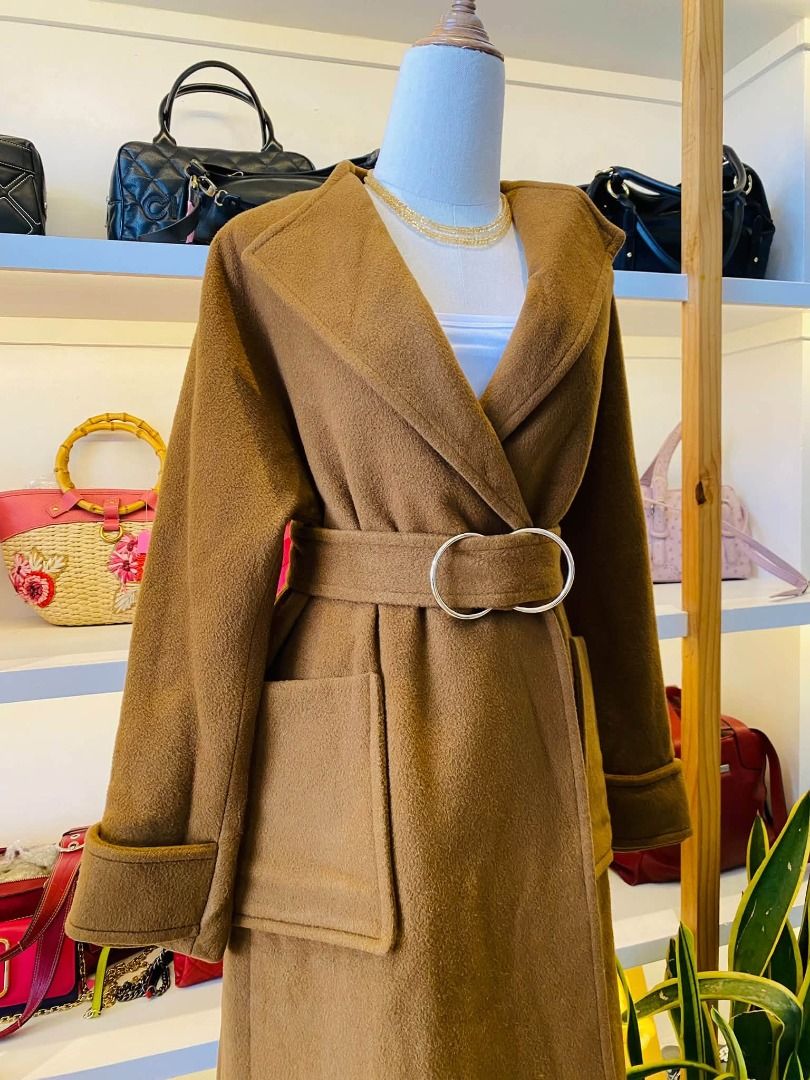 KOREAN WOOL BELTED COAT (Category: Coats, Jackets and Outerwear) located in Baguio. Submitted by asna_taku (Listing ID 1469228456, Image 2). Description: KOREAN WOOL BELTED COAT M-L ₱980.