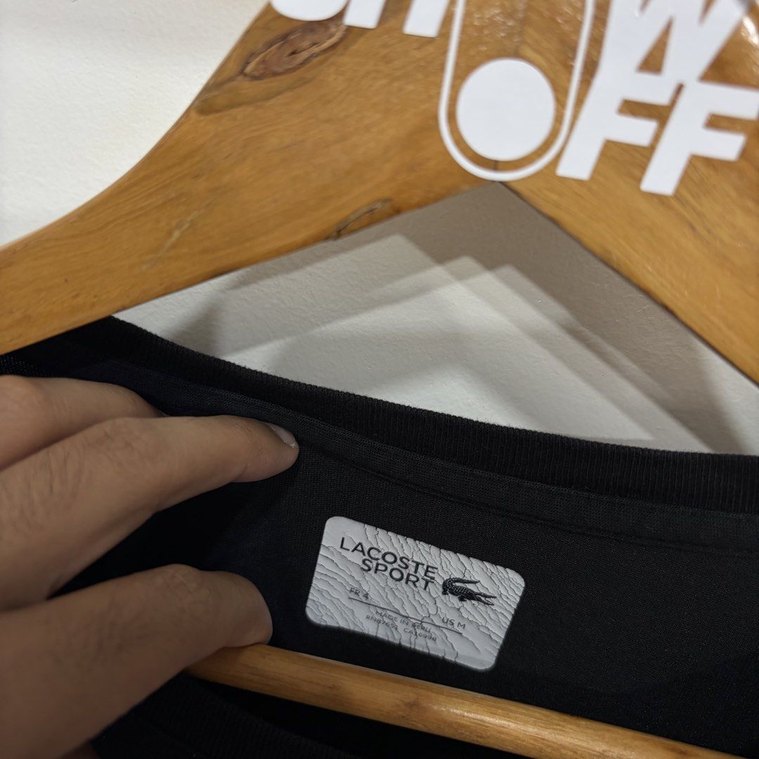 Lacoste (Category: Tshirts & Polo Shirts ) located in Santa Rosa. Submitted by gardenofthrifts (Listing ID 1469296415, Image 3). Description: Shirt ₱1380 M Width: 20.5 Length: 26.5 10/10 Condition Comment “Mine” below to purchase..