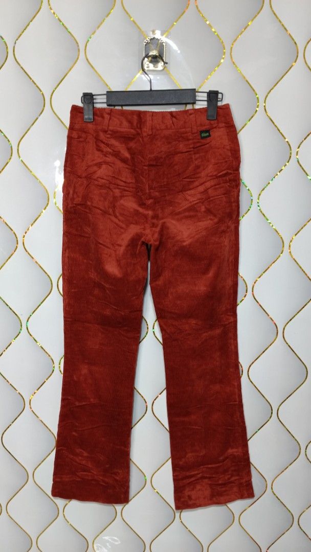 Lacoste Corduroy Pants Rust Red (Category: Jeans) located in Manila. Submitted by zariyah.1986 (Listing ID 1469216584, Image 3). Description: - Brand: Lacoste - Style: Classic straight cut corduroy pants - Color: Rich rust red - Size: Marked 38 (tagged 26 x 36 inside) - Details: Soft ribbed texture, belt loops, standard pockets, and signature crocodile logo tag - Condition: Great vintage aesthetic with solid construction.