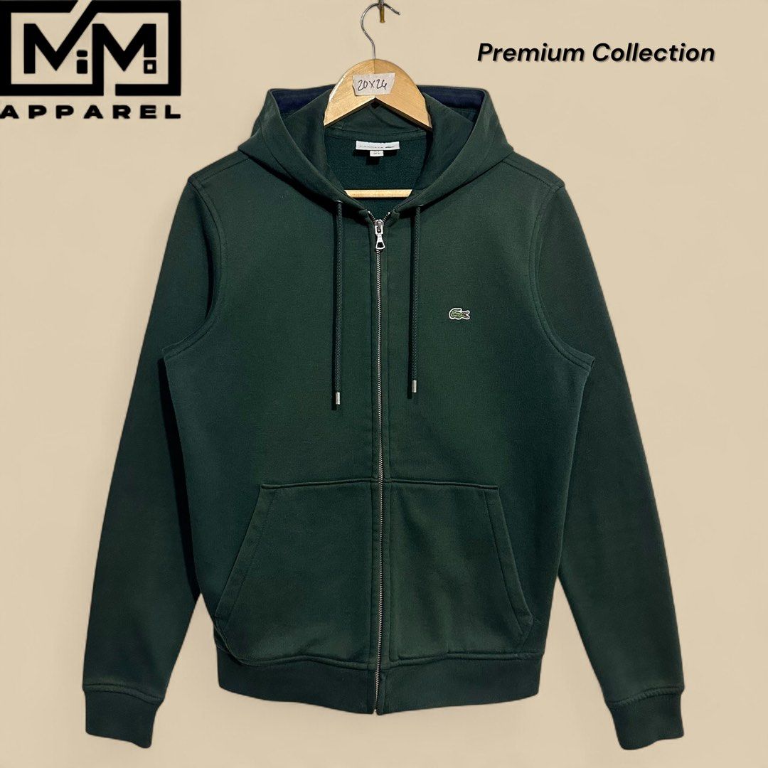 Lacoste Hoodie zip (Category: Hoodies) located in Malabon City. Submitted by Mi-MoApparel (Listing ID 1469169584, Image 1). Description: Excellent No issue Size 3 on tag Width 20 Length 26 .