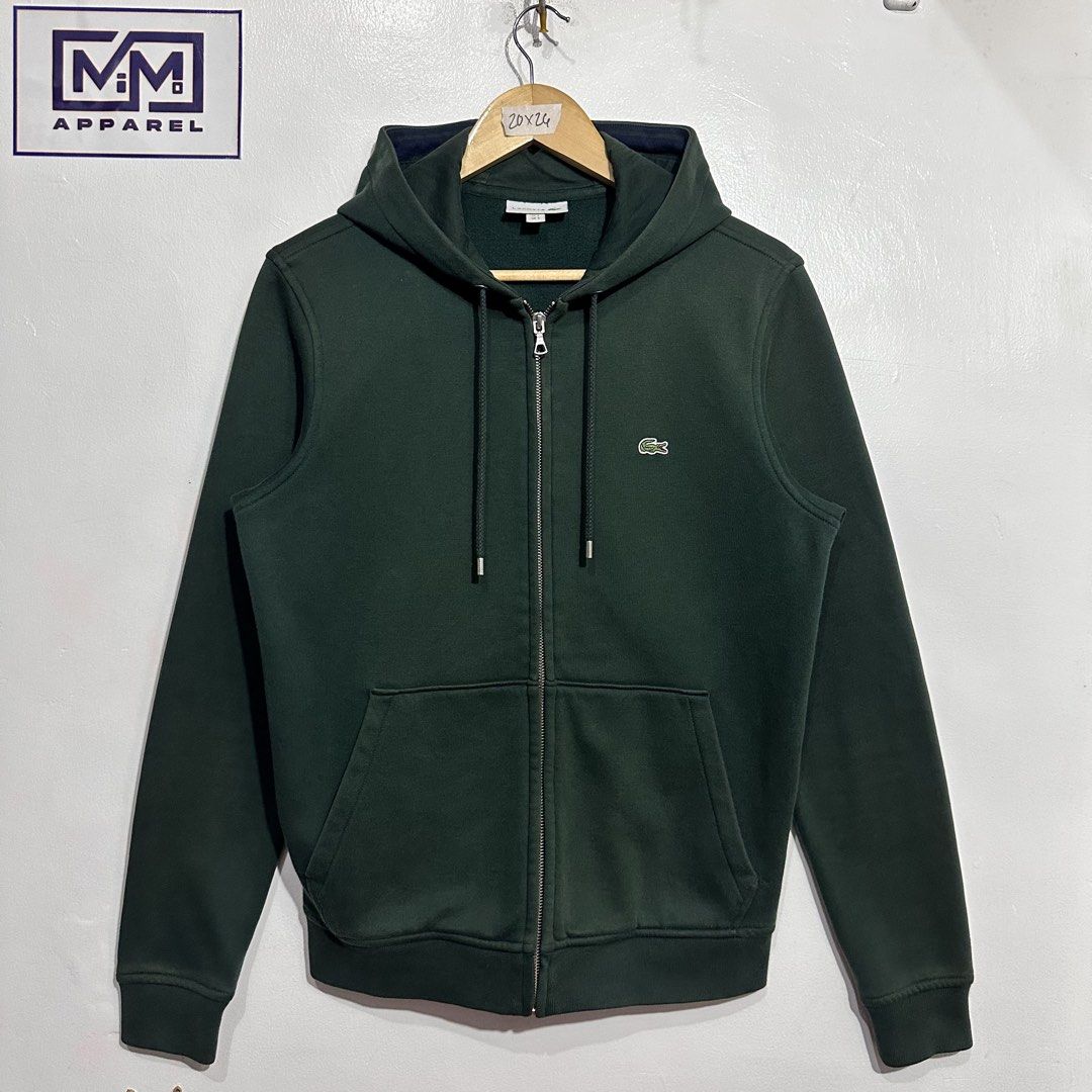 Lacoste Hoodie zip (Category: Hoodies) located in Malabon City. Submitted by Mi-MoApparel (Listing ID 1469169584, Image 2). Description: Excellent No issue Size 3 on tag Width 20 Length 26 .