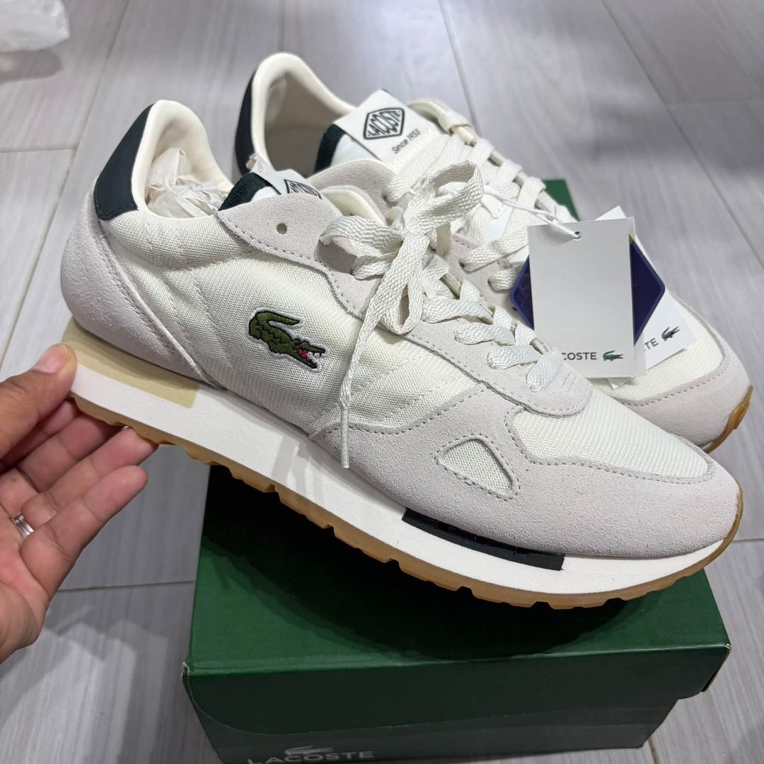 Lacoste Offwhite/Green Sneaker (Category: Casual Shoes) located in Rizal. Submitted by hiraya16 (Listing ID 1469232689, Image 1). Description: Mens 9 / 42 Onhand ready to ship +SF only J&T.
