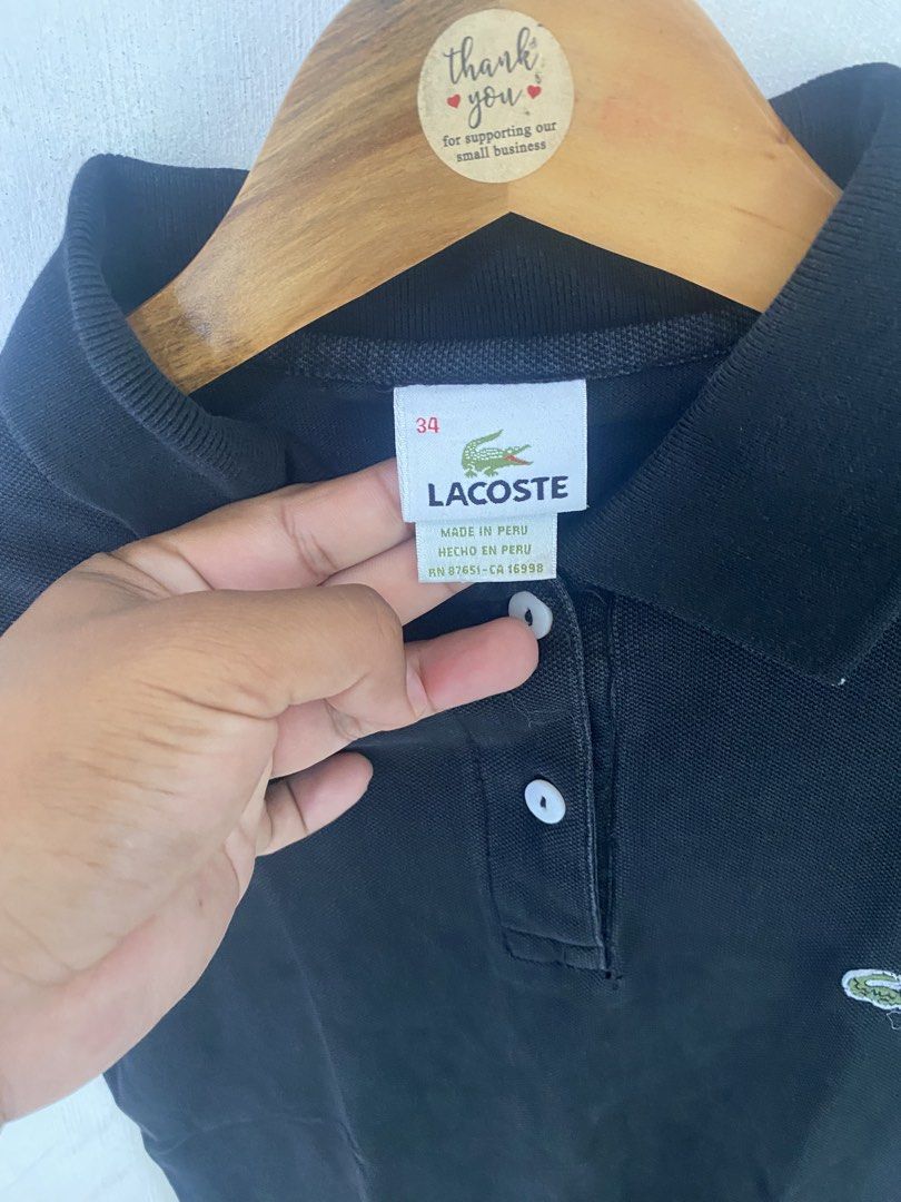LACOSTE POLO (Category: Others Tops) located in Manila. Submitted by luxefinds3.0 (Listing ID 1469183529, Image 2). Description: LACOSTE POLO (Her) Size 34 on tag Fit to small-medium Good condition color rate 9.5/10 Washed already, ready to wear na no issue Mindanao 8306.
