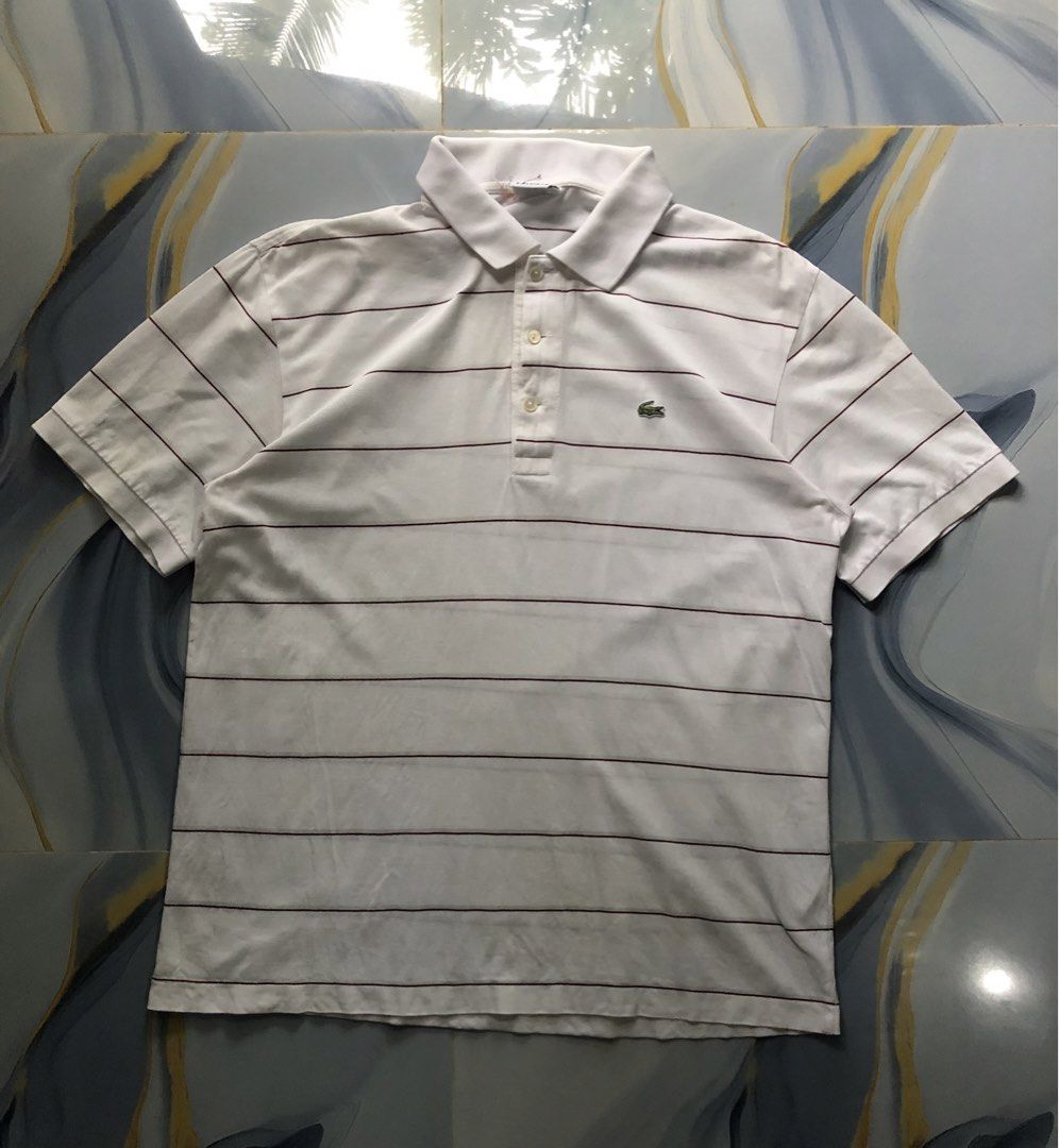 Lacoste Polo Stripes (Large) (Category: Formal Shirts) located in Sumilao. Submitted by kentmarkda97226 (Listing ID 1469262195, Image 1). Description: Minimal stain sa collar.