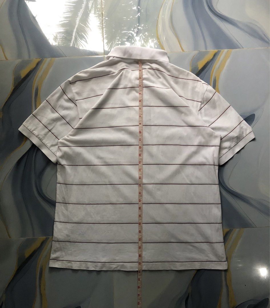 Lacoste Polo Stripes (Large) (Category: Formal Shirts) located in Sumilao. Submitted by kentmarkda97226 (Listing ID 1469262195, Image 2). Description: Minimal stain sa collar.