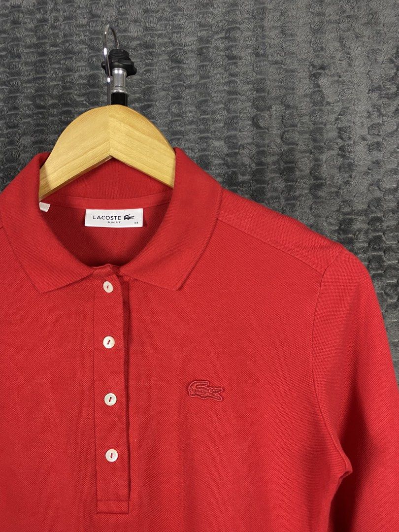 Lacoste Red Long Sleeves Polo (Category: Longsleeves) located in Bacolod City. Submitted by treasurehunts.6100 (Listing ID 1469193750, Image 2). Description: Lacoste Red Long Sleeves Polo Condition - Excellent Color - Red Color rate - 9.8 / 10 No Flaws Size 34 Dimensions : Width - 17.5 Length - 23 Brands you might find on my profile : ( Cos, Uniqlo, H&M, Zara, Muji, Ralph Lauren, Hugo Boss, Fred Perry, Lacoste, Armani, Oakley, The North Face, Lul