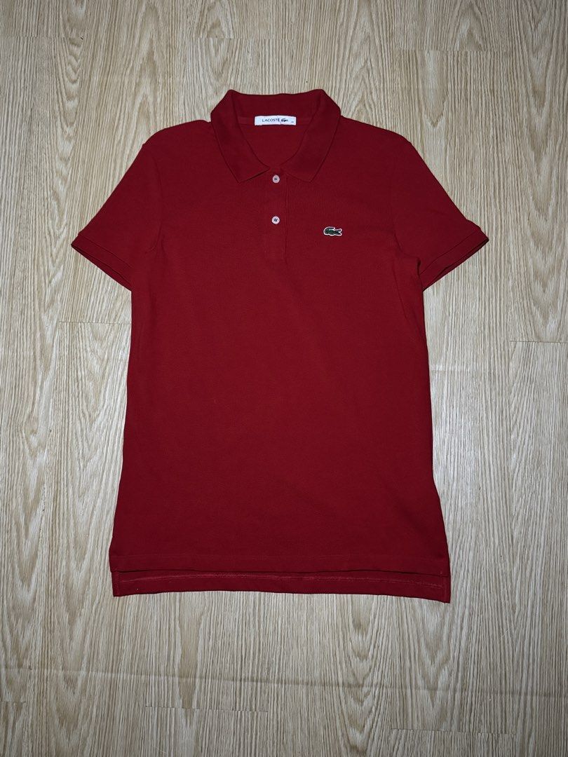 Lacoste Red Polo Shirt (Category: Shirts) located in Las Pinas. Submitted by southstreetdeals (Listing ID 1469305535, Image 2). Description: Lacoste Red Polo Shirt (Authentic/Lehit) •Size 36 On Tag •Width 17 •Length 26 •Color rate 10/10 •Issue None •Like New Condition.